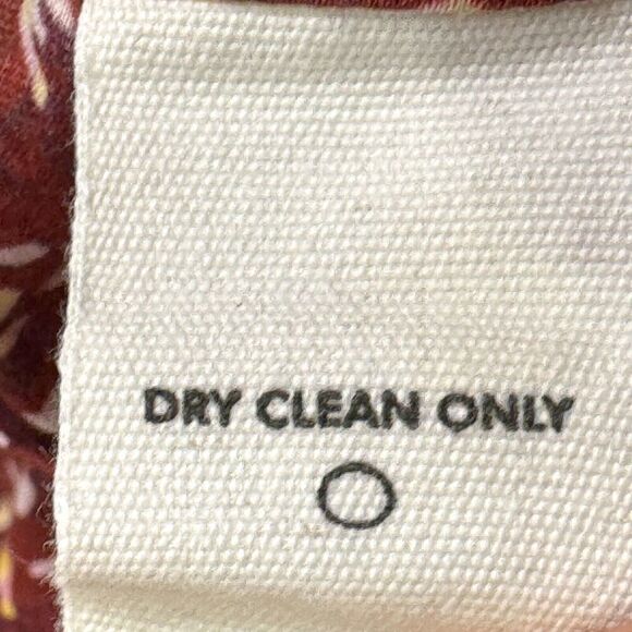 APIECE APART Blouse Top Size XS Burgundy White Mitte Floral Print Cotton Silk - Picture 8 of 8